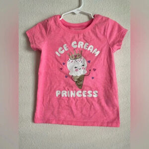 Children’s place girls pink short sleeve graphic ice cream princess shirt 4T